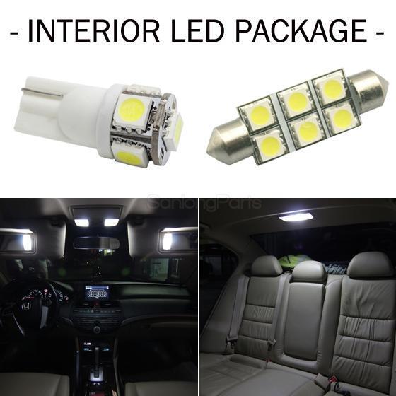 6x White LED Lamps Bulb Combo Map /Dome /Licence Plate Interior Lights Package