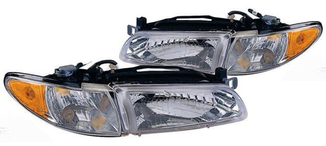 New Replacement Headlight Assembly PAIR / FOR 1997-03 PONTIAC GRAND PRIX
