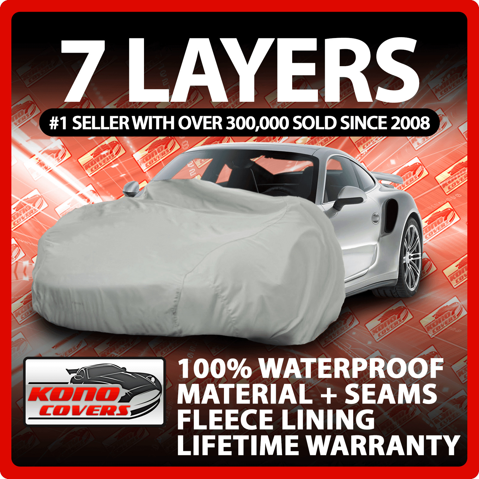 7 Layer Car Cover Indoor Outdoor Waterproof Breathable Layers Fleece Lining 7278