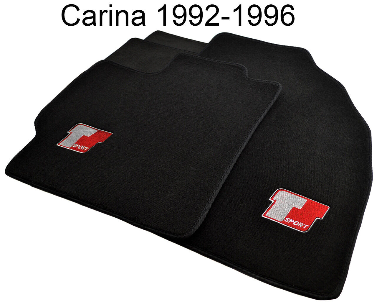 Floor Mats For Toyota Carina 1992-1996 With Sport Emblem Black Tailored Carpets