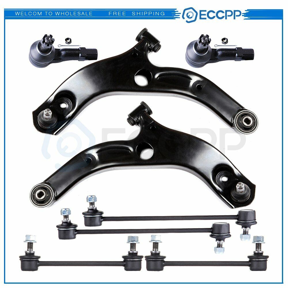 8Pcs Front Lower Control Arms Rear Sway Bar Links For 2001-2002 03 Mazda Protege