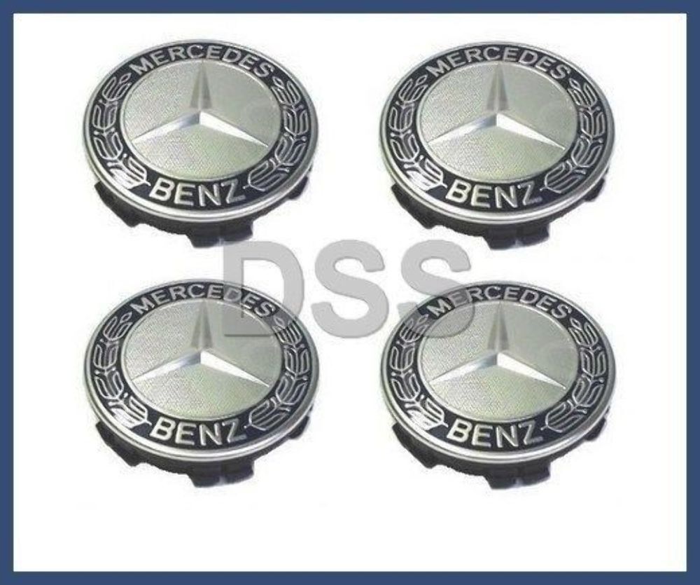 Genuine Mercedes-Benz Wheel Center Hub Cap Blue Set (x4) OE 17140001255337