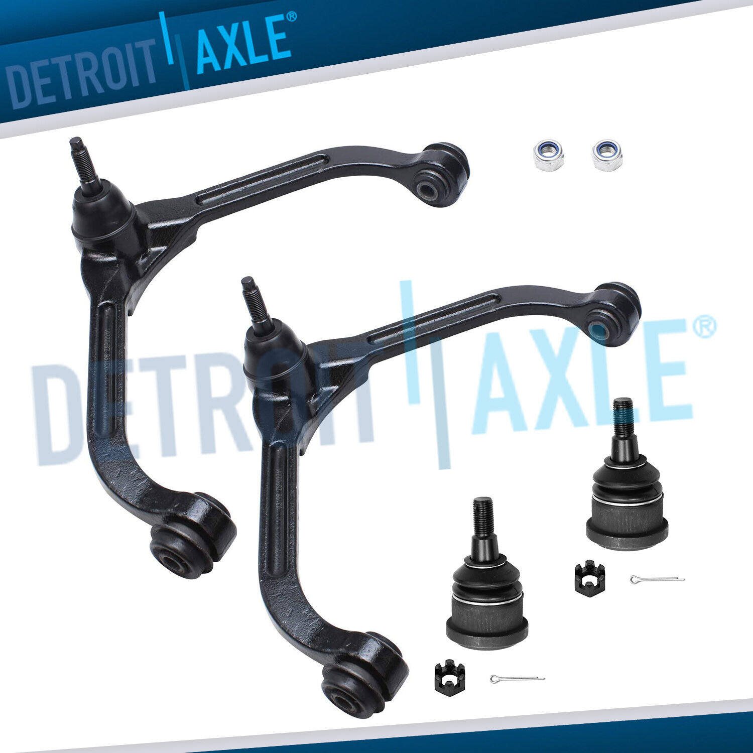 4pc Front Upper Control Arms & Lower Ball Joints for 2005 2006 2007 Jeep Liberty