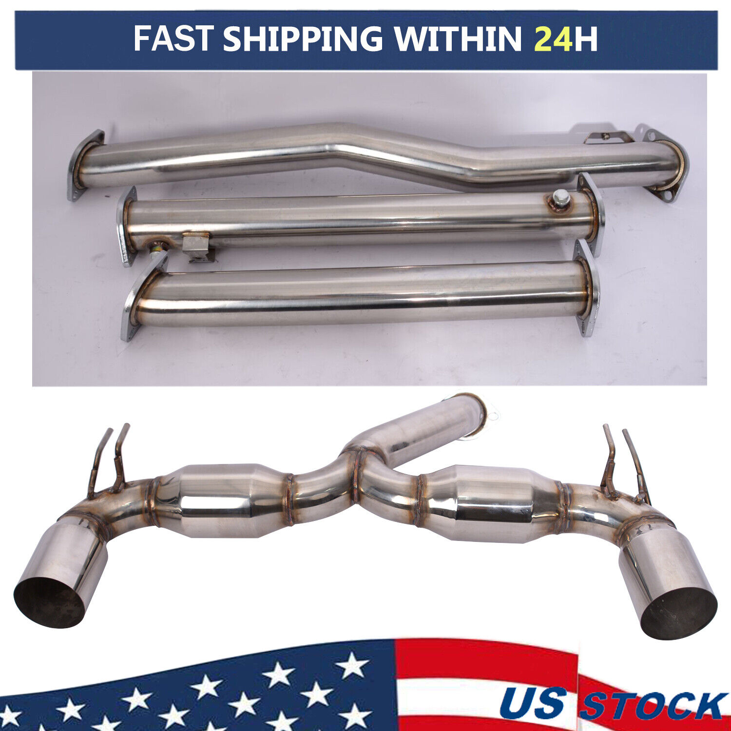 Full Exhaust System Fit For 2008-2015 Mitsubishi Lancer Evolution 10 EVO-X T304