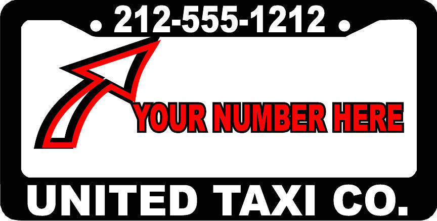 TAXI LIMOUSINE BUSINESS CUSTOM TEXT PERSONALIZED CUSTOMIZED License Plate Frame