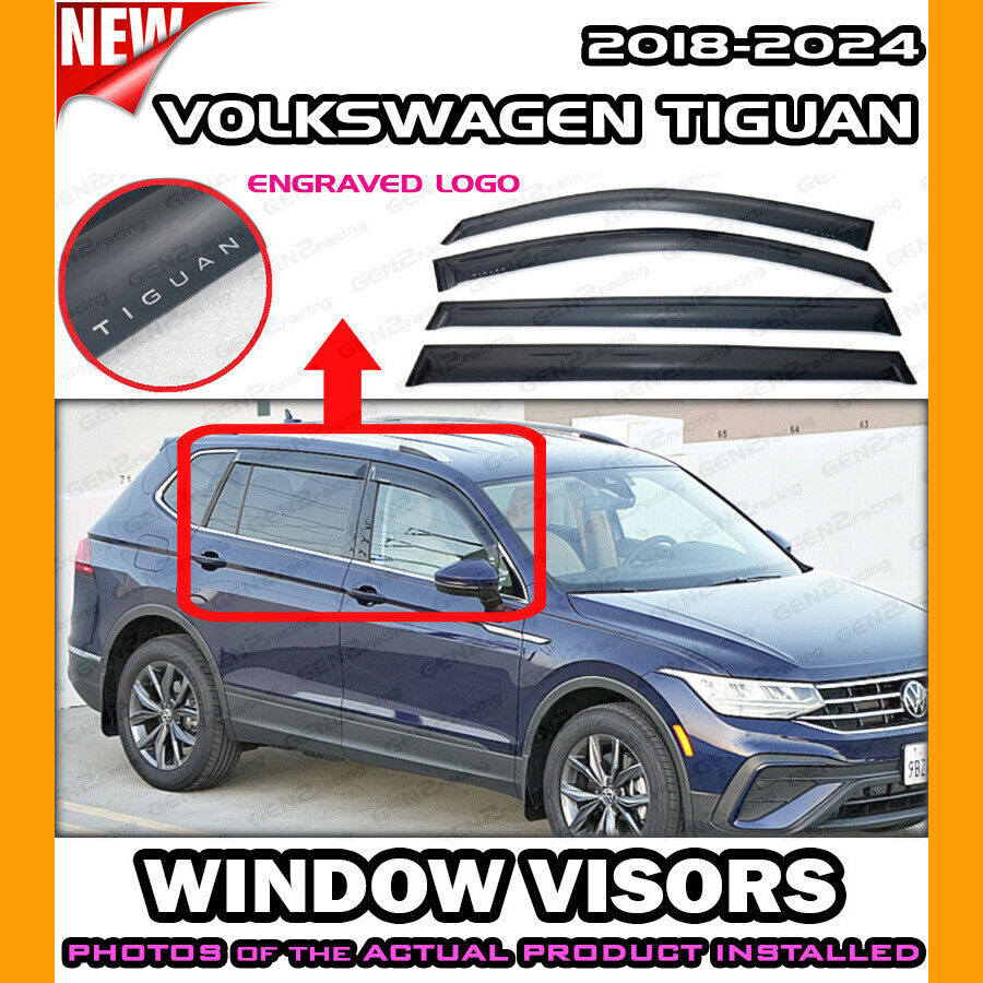 WINDOW VISOR for 2018 → 2024 Volkswagen Tiguan / DEFLECTOR VENT SHADE RAIN GUARD