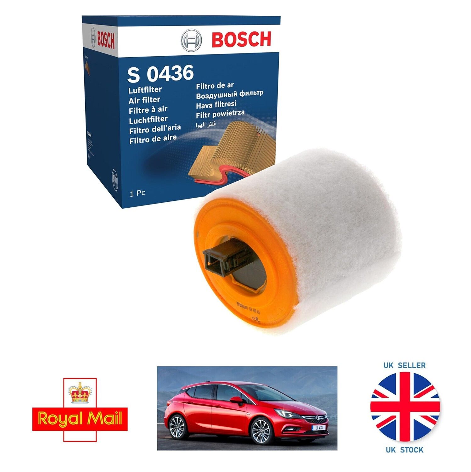 Bosch Air Filter - Service Part - Vauxhall Astra K 1.4 / 1.4T / 1.6T / 1.6CDTi