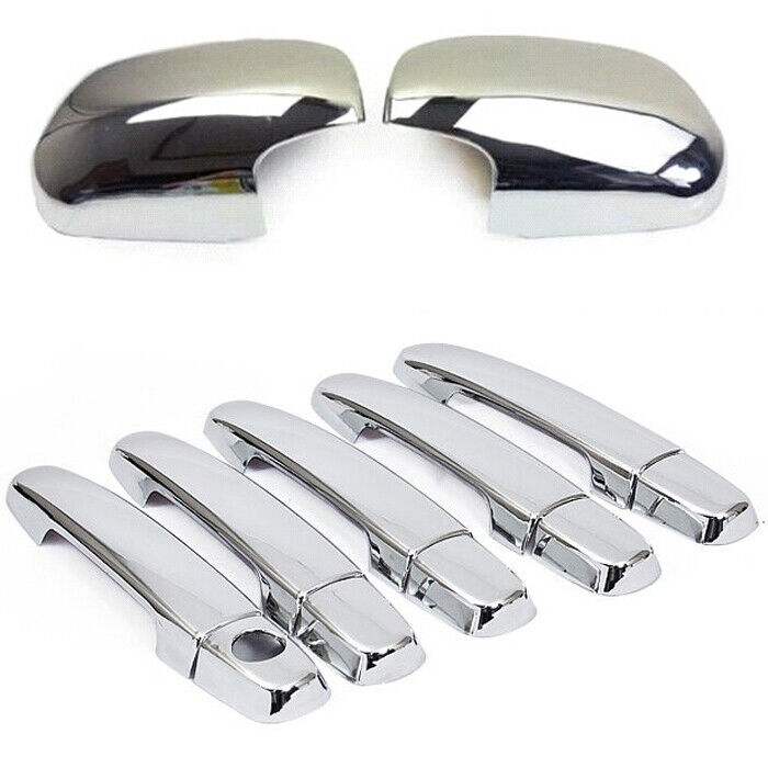 Fit For Toyota RAV4 2006-2012 Chrome Side Mirror Cover + Door Handle Cover Trim