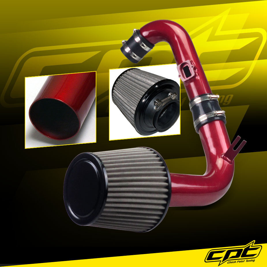 For 11-15 Chevy Cruze Turbo 1.4L 4cyl Red Cold Air Intake + Stainless Air Filter