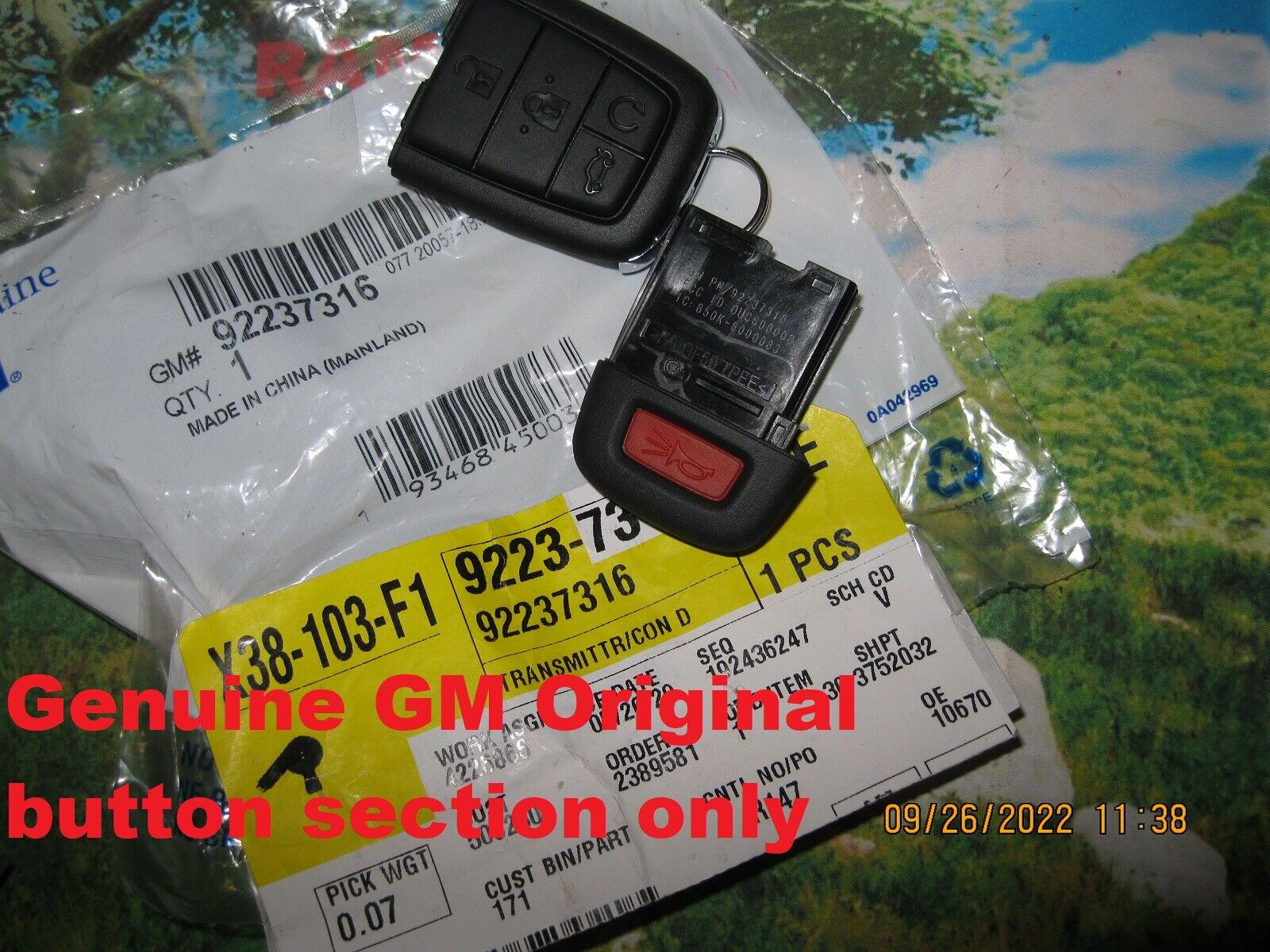 100% OEM NEW 08 09 Pontiac G8 92237316 Key Fob Remote Shell Case  Only  92201609