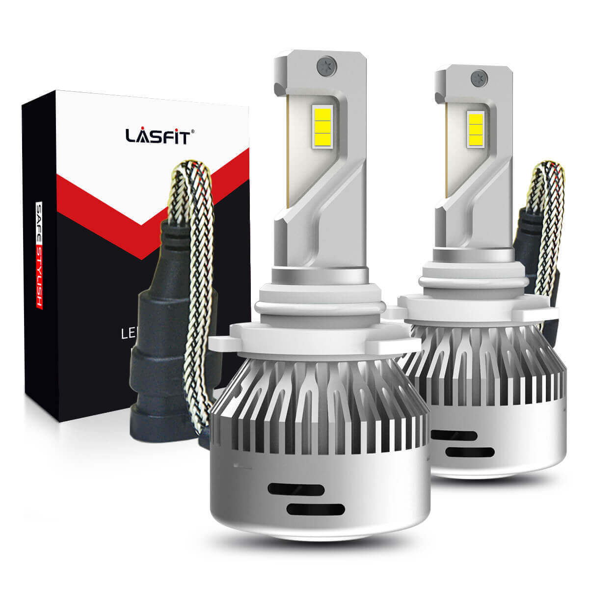 Lasfit 9005 HB3 LED High Beam Headlight Bulbs Conversion Kit 6000LM Super Bright