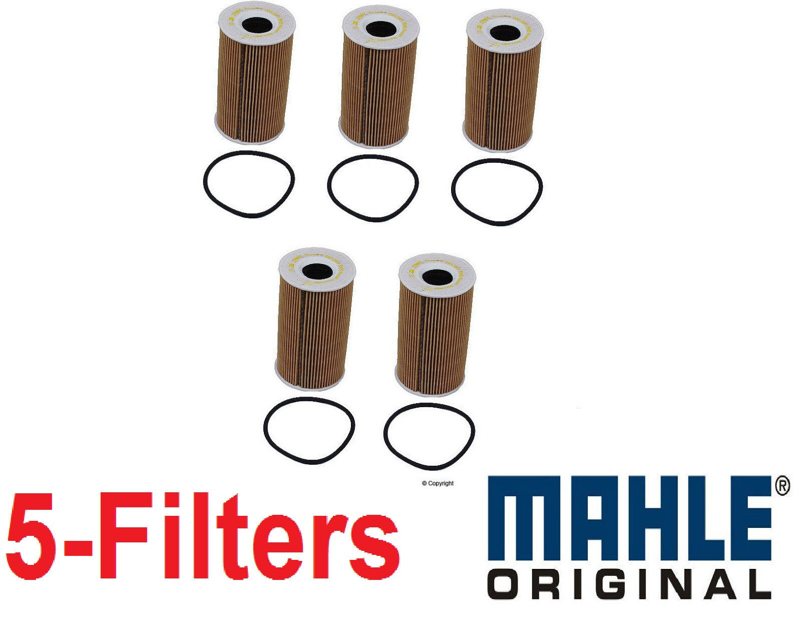5- OEM Mahle Oil Filter's for Porsche 911 Boxster Cayenne Cayman 99610722553 