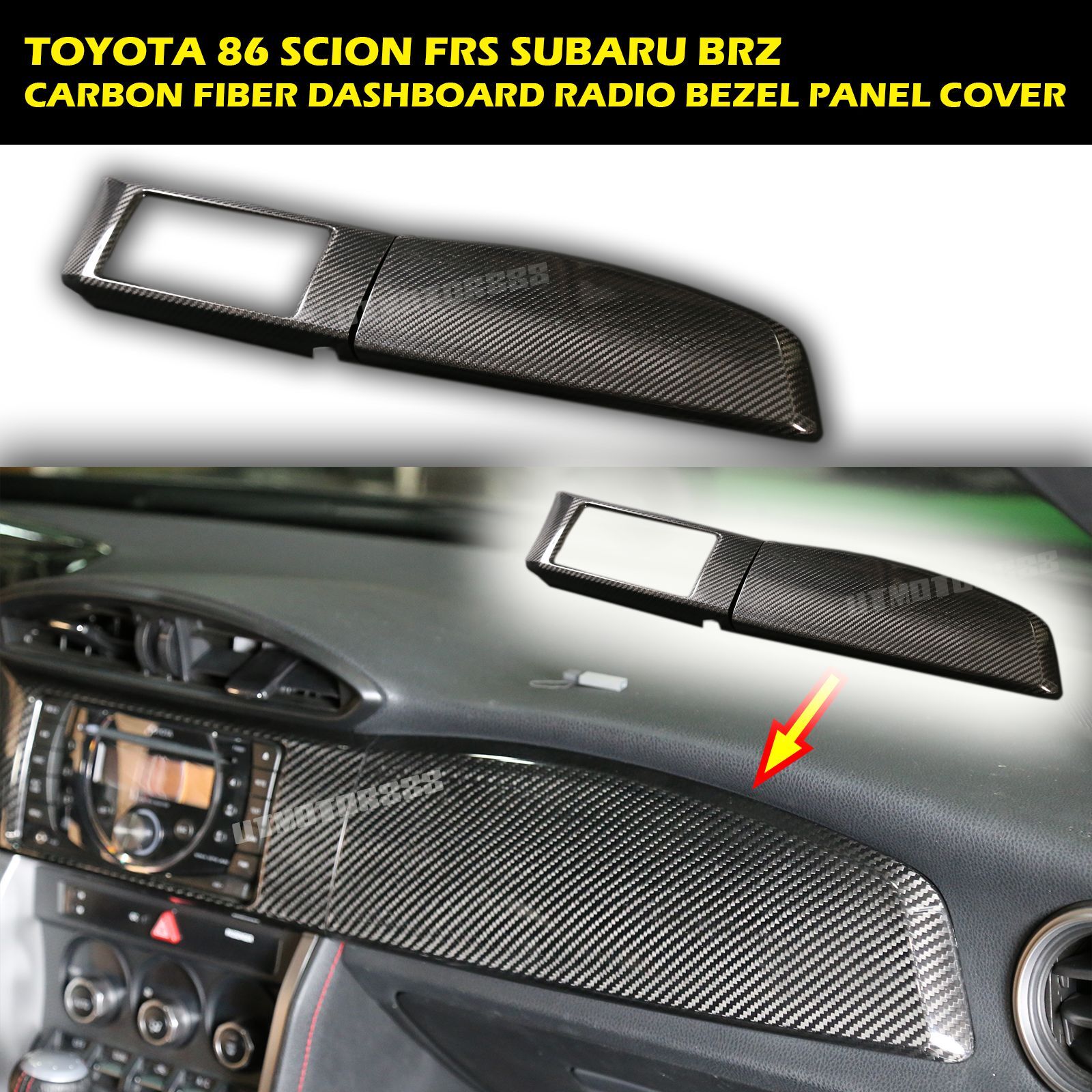  Dashboard Cover 2PCS-LHD Carbon Fiber Fits 13 14 15 86 Scion FRS Subaru BRZ