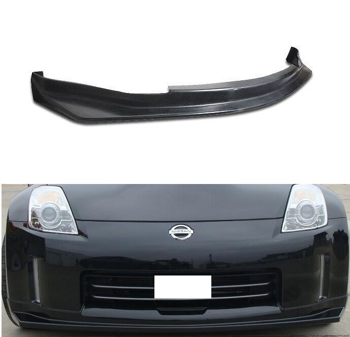 FIT FOR 03 04 05 350Z N1 N-S STYLE PU BLACK ADD-ON FRONT BUMPER LIP SPOILER CHIN