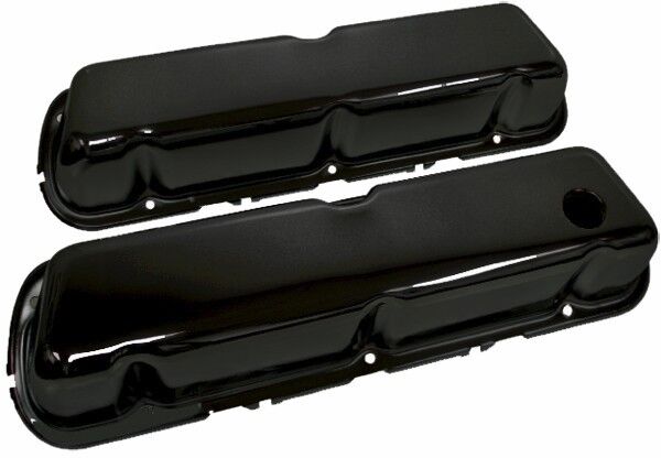 STEEL For 1986-95 Ford 302 5.0L FOX-BODY MUSTANG VALVE COVERS SMOOTH - BLACK