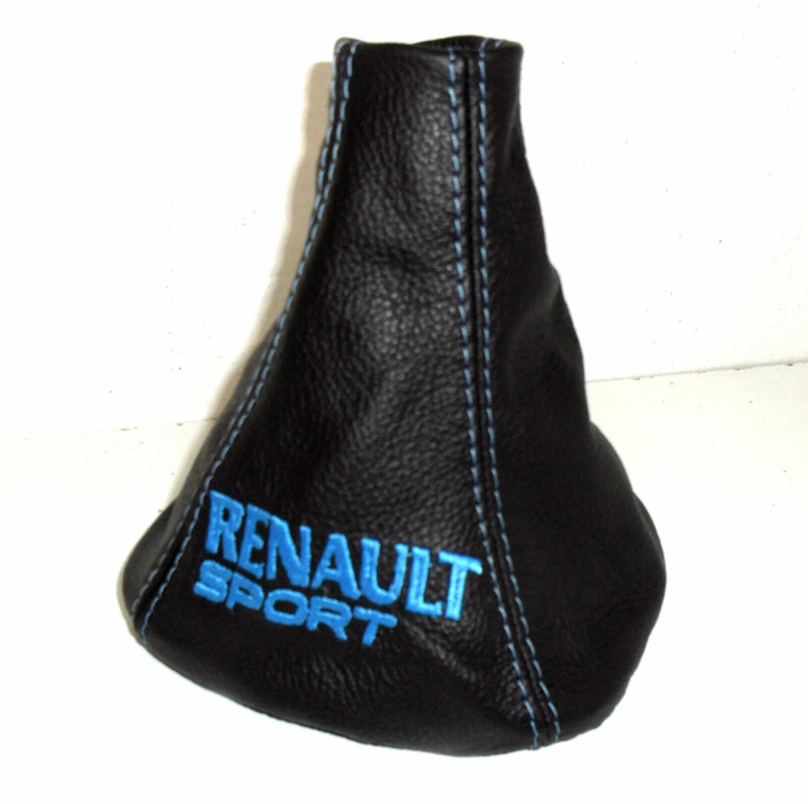 Renault Clio Shift Boot Black Genuine Leather + Embroidery Blue