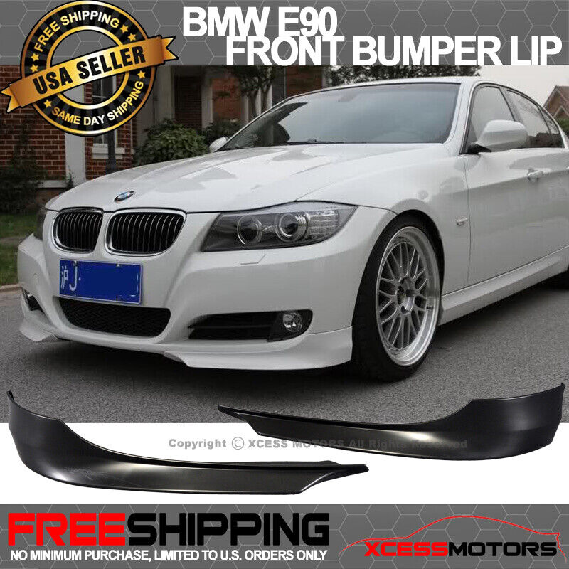Fits 09-12 BMW E90 Sedan 328I 335 2PCS PP Front Bumper Lip Splitter Spoiler