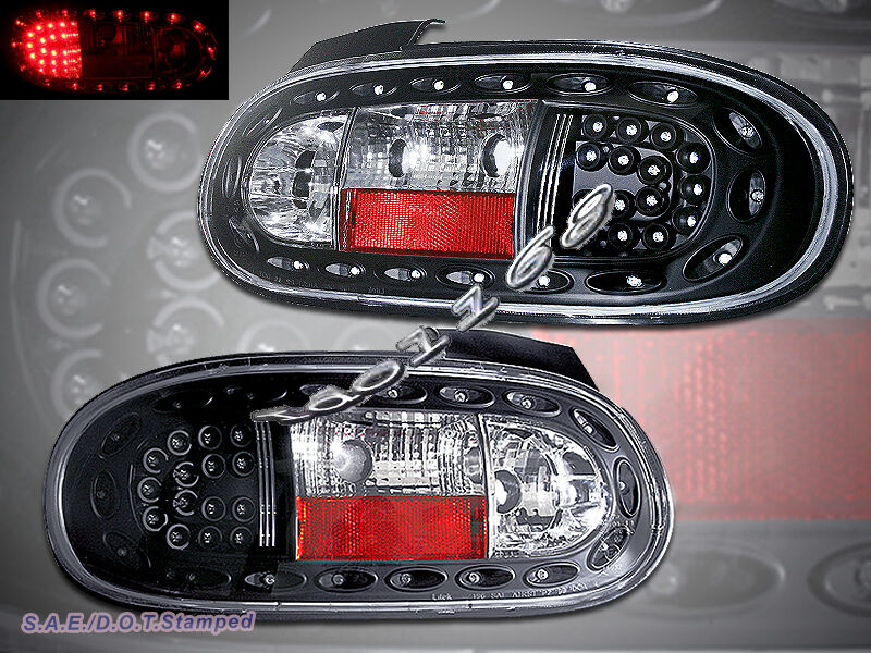 1999-2005 Mazda Miata MX-5 LED Tail Lights BLACK 00 01 02 03 04 05 NEW