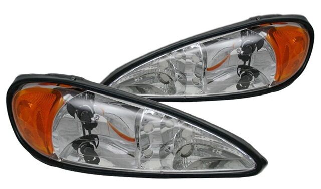 New Replacement Headlight Assembly PAIR / FOR 1999-2005 PONTIAC GRAND AM