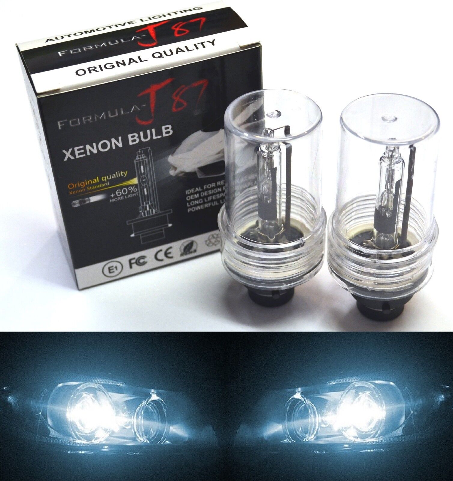 HID Xenon D2R Two Bulbs Head Light 6000K White Bi-Xenon Replace Lamp Low Beam