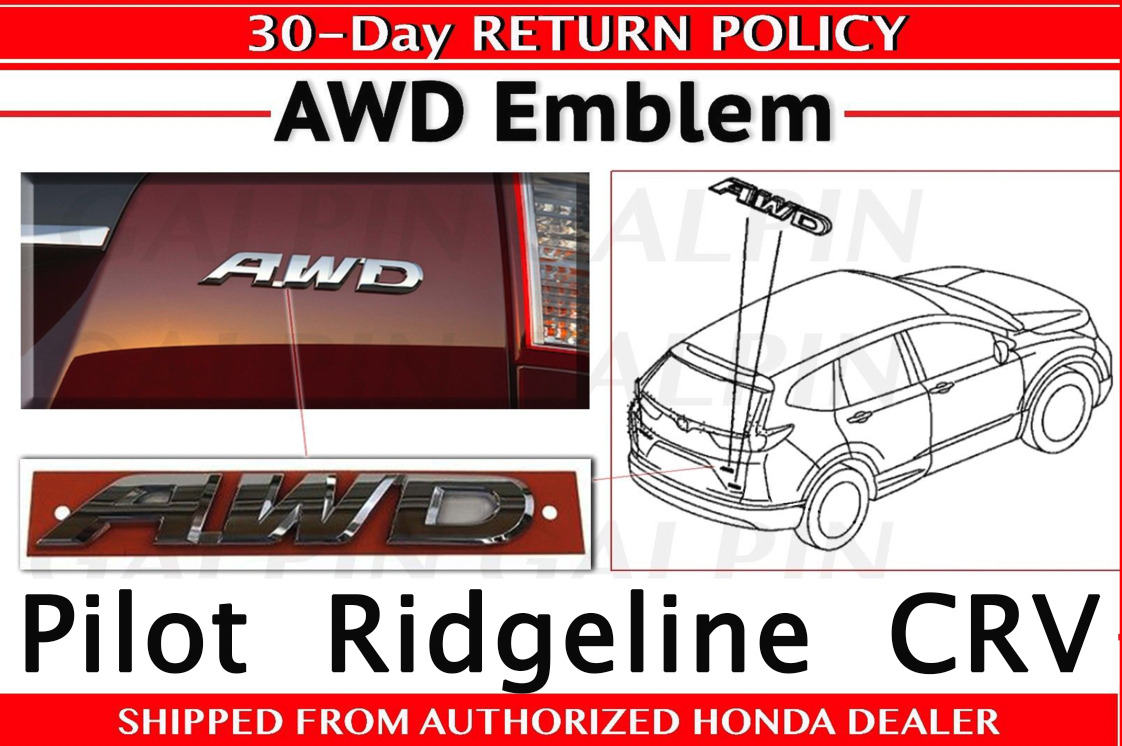 Genuine OEM Honda CR-V/ PILOT/ RIDGELINE AWD Emblem 2016-2019    (75719-TLA-A00)