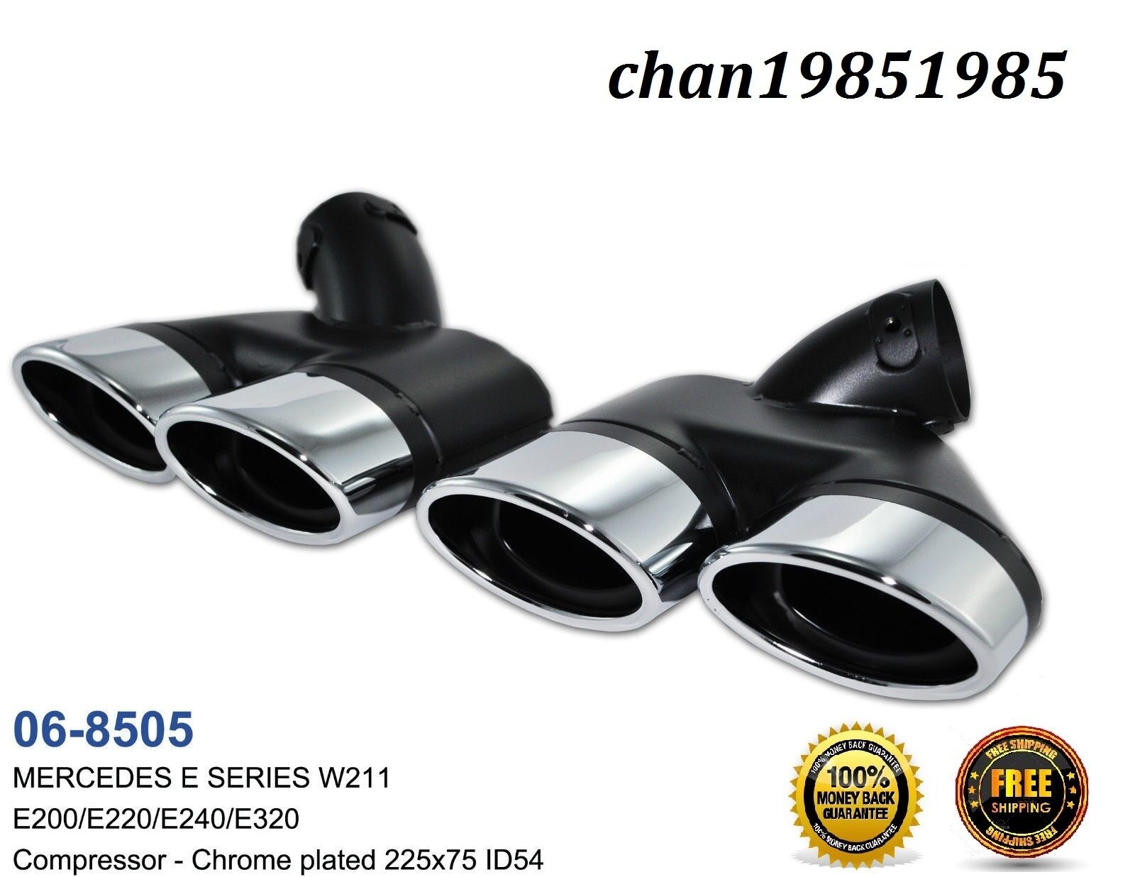 W211 Exhaust Tips Pipe Dual Tip Muffler For 2002-2007 Mercedes-benz E320 350 500