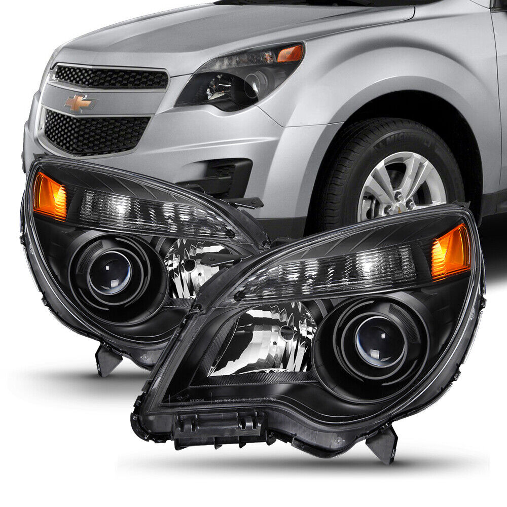 2010-2015 Chevrolet Equinox {FACTORY STYLE} Black Headlamps Lights Replacement