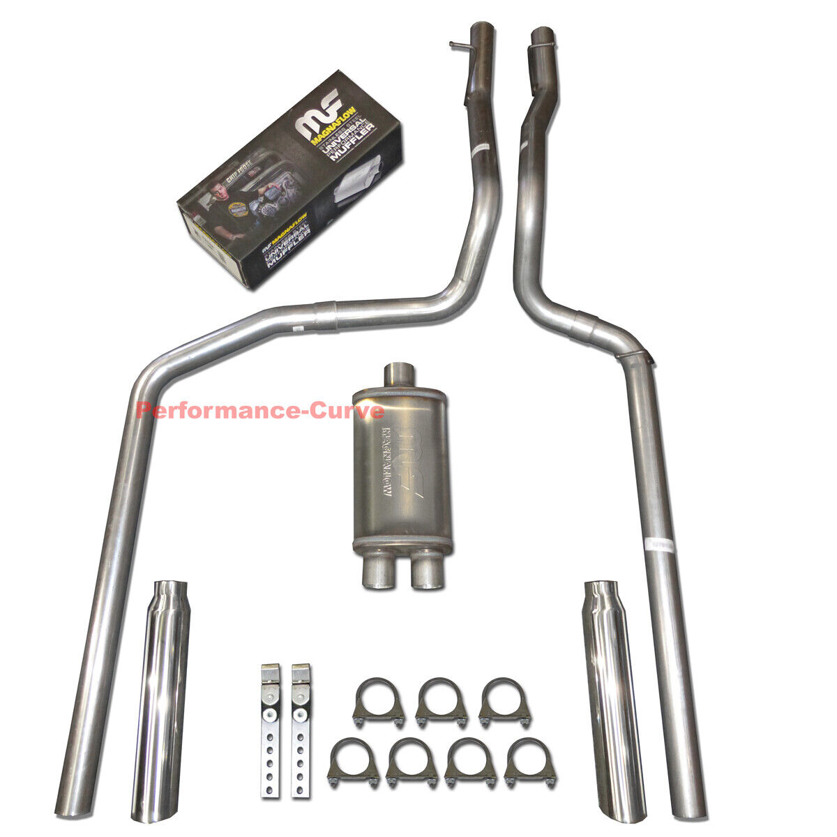 87-96 Ford F150 F250 4.9 5.0 5.8 Truck Performance Dual Exhaust w/ 14