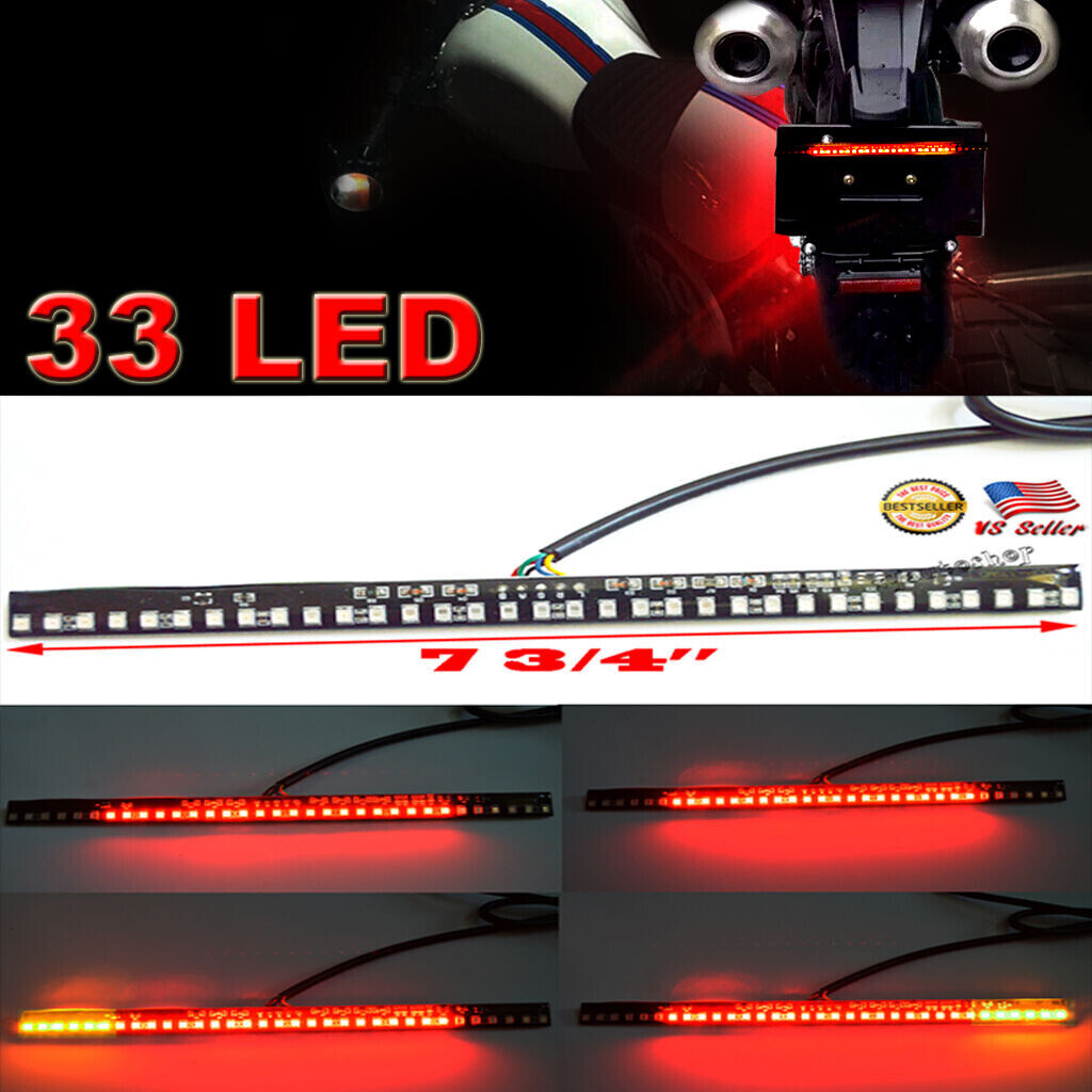 33 LED Inflexible Motorcycle License Plate Running Brake Light Turn lamp for BMW
