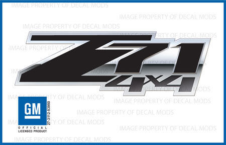 set of 2: 2007 - 2013 Chevy Silverado Z71 4x4 Decals - FSBLK 3D - Black Stickers