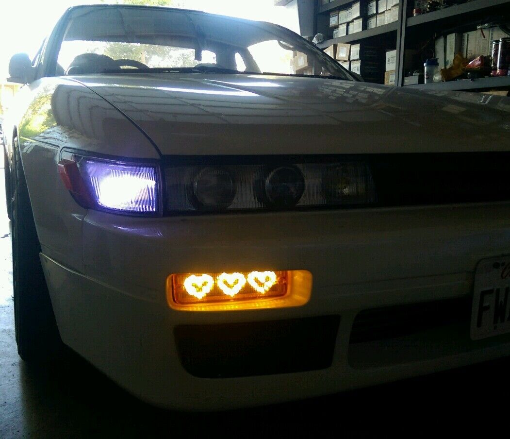 89-94 Nissan 240SX Silvia 180SX LED Hearts Bumper Lights Turn Signal 