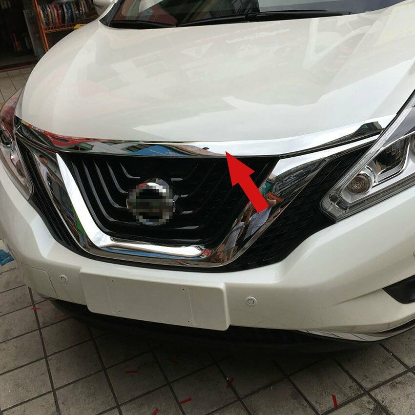For Nissan Murano 2015 2016 2017-2019Front Hood Grill Cover Bonnet Molding Trim