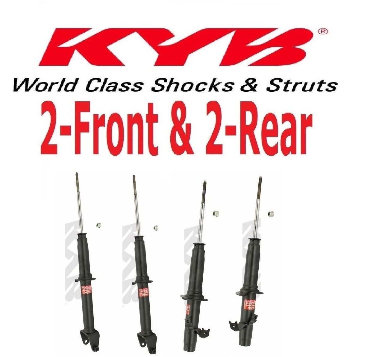 Set of 4 KYB Excel-G 2-Front & 2-Rear Struts/Shocks for Honda Prelude 92 to 01