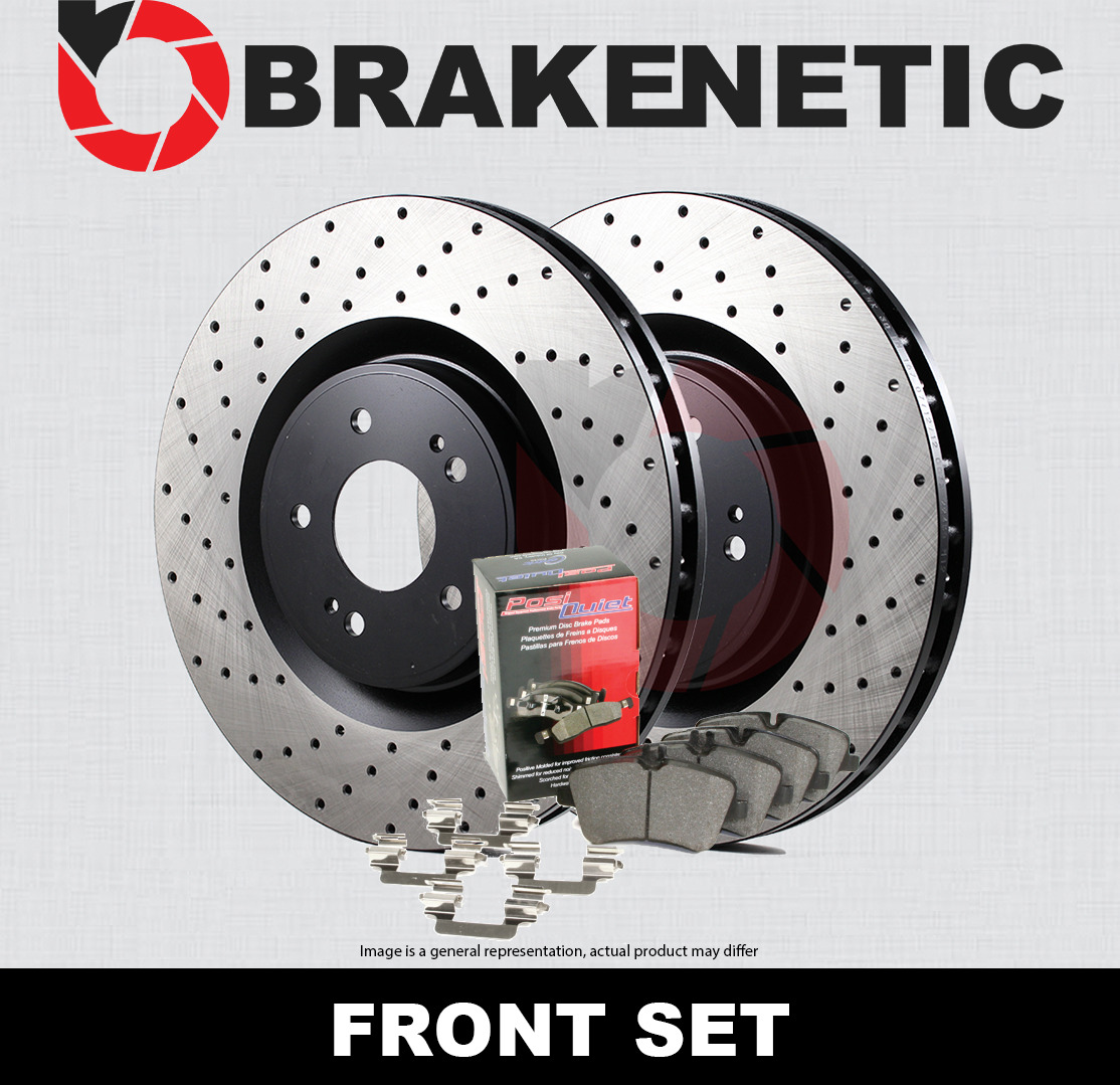FRONT BRAKENETIC Premium Drilled Brake Rotors + Ceramic Pads BPK84148