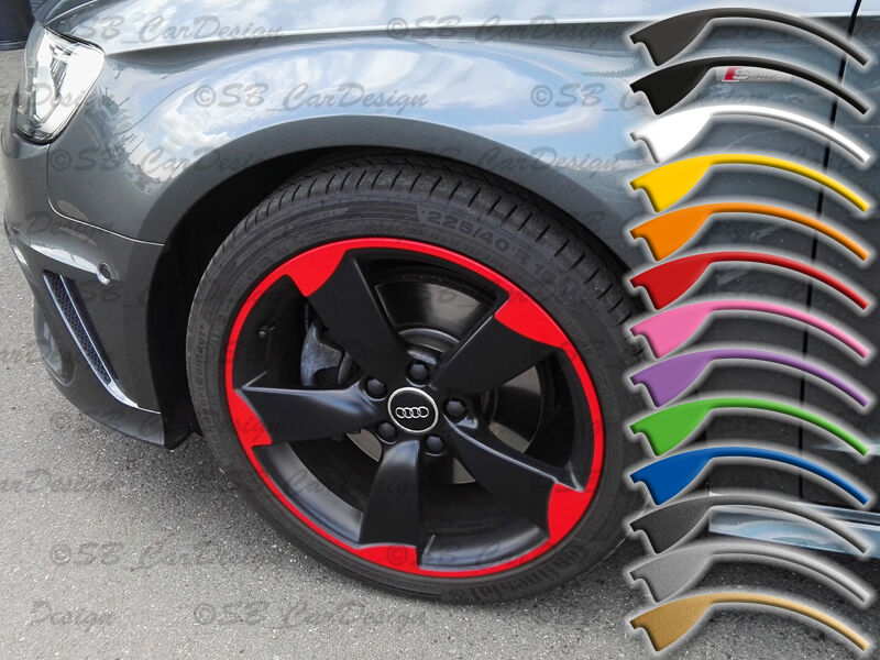 8-9x19 Inch Rim stickers For Audi 5-Arm ROTOR Rims Rim Decal A3 TT RS3 8P