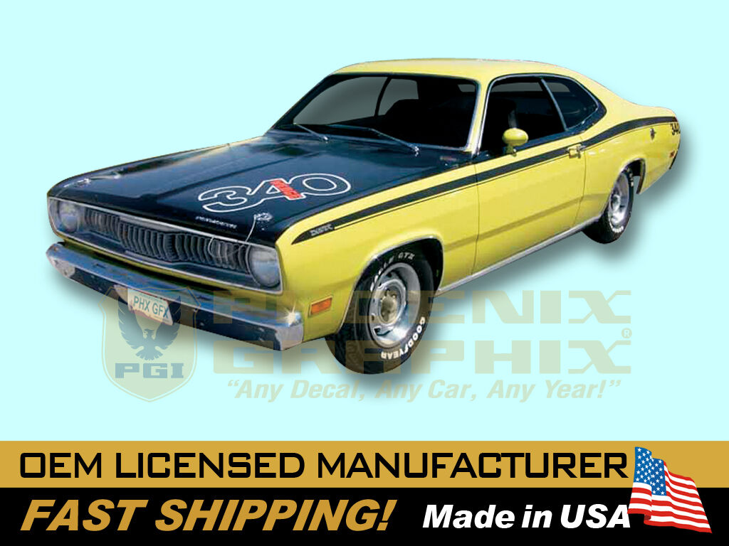 1971 1972 Plymouth Duster COMPLETE Decals & Stripes Kit Non-340