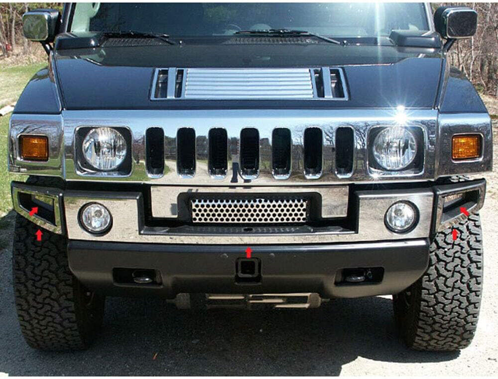 5pc. Luxury FX Chrome Front Bumper Cover for 2003-2009 Hummer H2