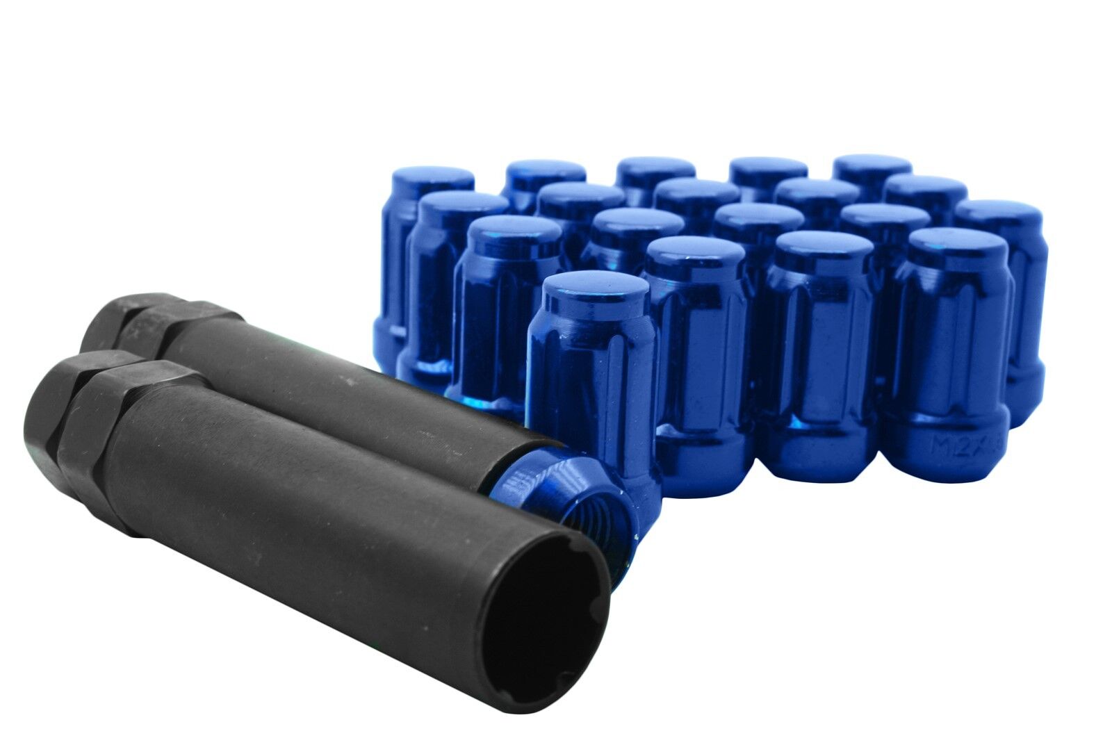 20 Blue Tuner Lug Nuts 12x1.25 | 6 Spline | Cone Seat Closed End 350Z 370Z 240SX