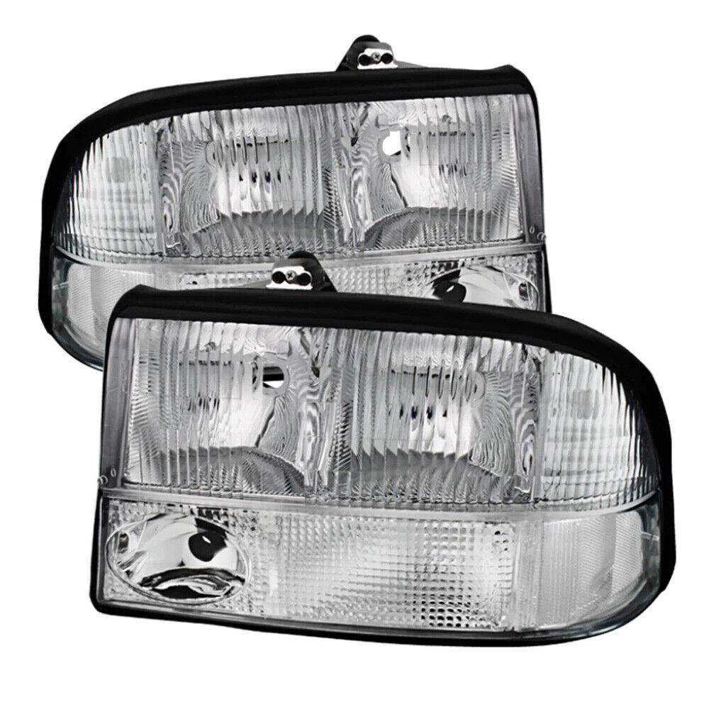 98-04 GMC Sonoma Jimmy S15 Euro Clear Front Headlight Fog Bumper Parking Lamp