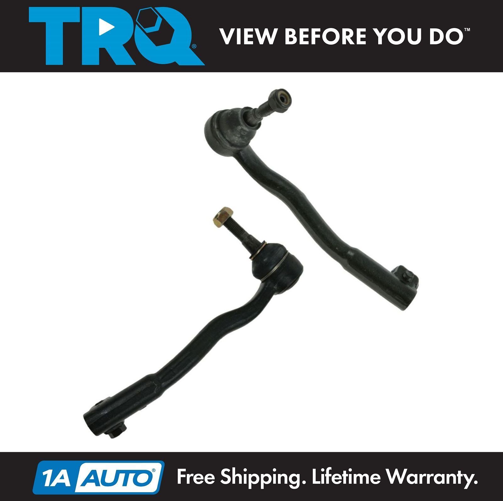 TRQ Front Outer Tie Rod End Arm Pair LH & RH 32211091724 for BMW 540I 540IT M5