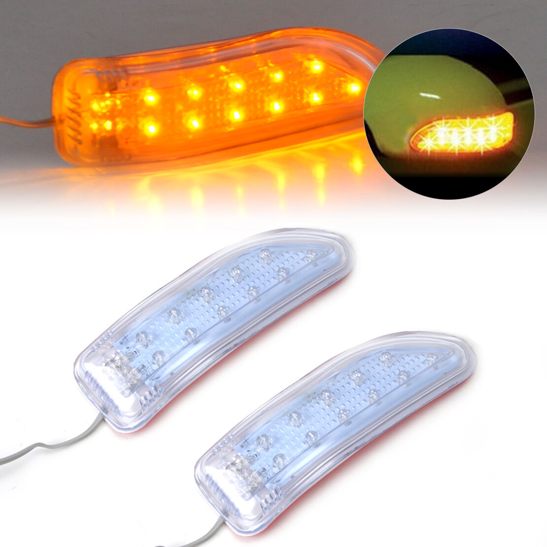 Car Anticollision 13-LED Side Door Mirror Indicator Lamp Soft Turn Signal Light 