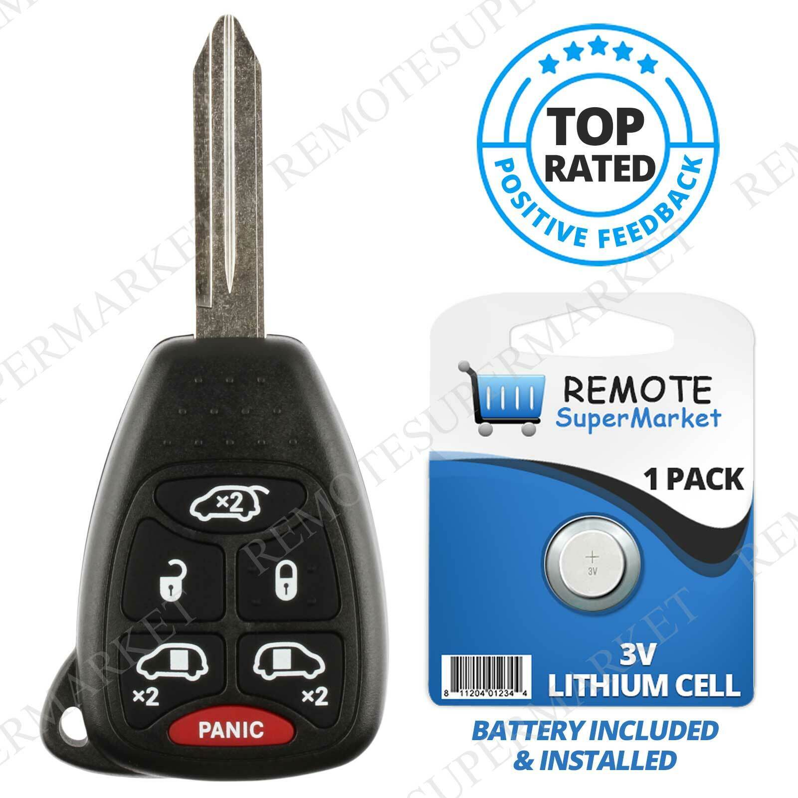 Replacement for 04-07 Chrysler Town Country Dodge Caravan Remote Car Key Fob 6b