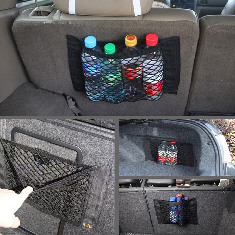 Car Auto Back Rear Trunk Seat Elastic String Net Mesh Storage Bag Pocket Cage