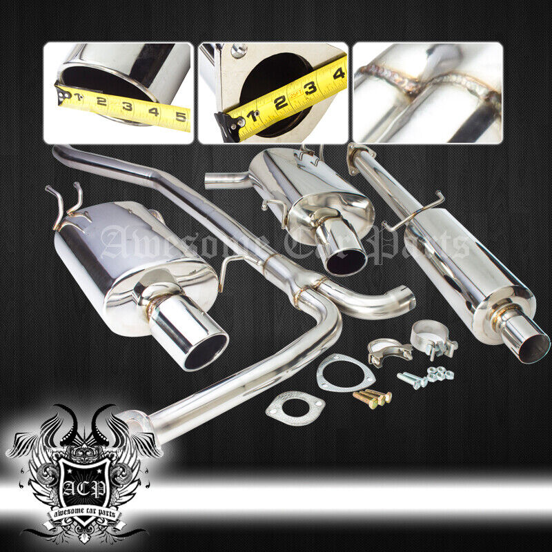 For 09-14 Tsx Euro R K24 Racing Dual Stainless Exhaust Muffler System Catback