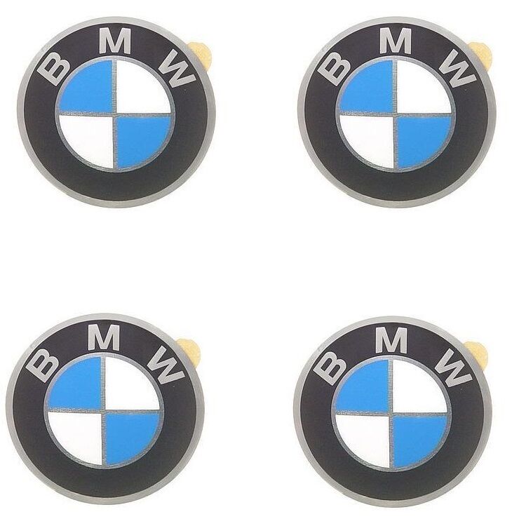 x4 OE Supplier Wheel Center Hub Cap Roundel Emblems 45mm For BMW Logo Sign