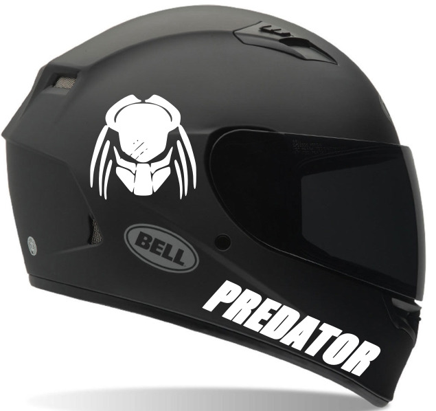 Predator motorcycle helmet decal. Sticker fits Honda Suzuki Yamaha Polaris Decal