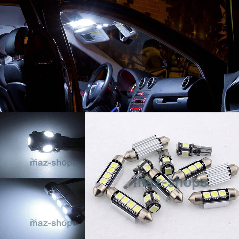 White LED Interior Light Kit Package 16 Bulbs Package FIT RENAULT Megane II W1