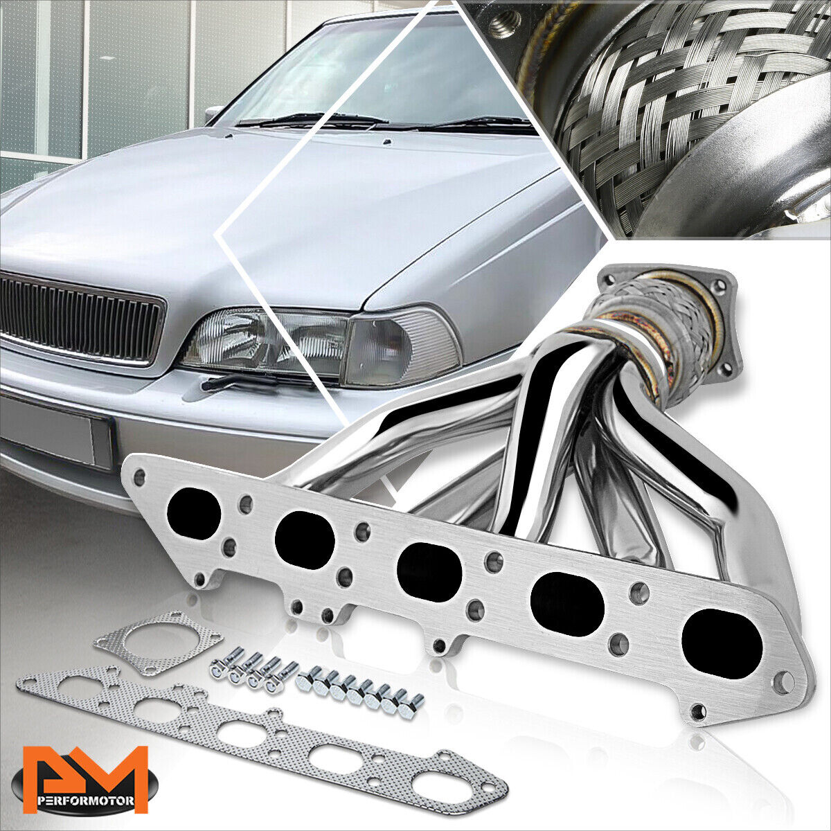 For 92-97 Volvo 850 Base/ GLT I5 2.4L Stainless Steel Exhaust Header Manifold