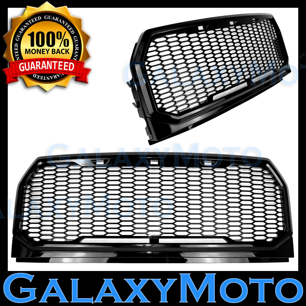 15-16 Ford F150 Gloss Black Full Replacement Raptor Style Mesh Grille+Shell 2017