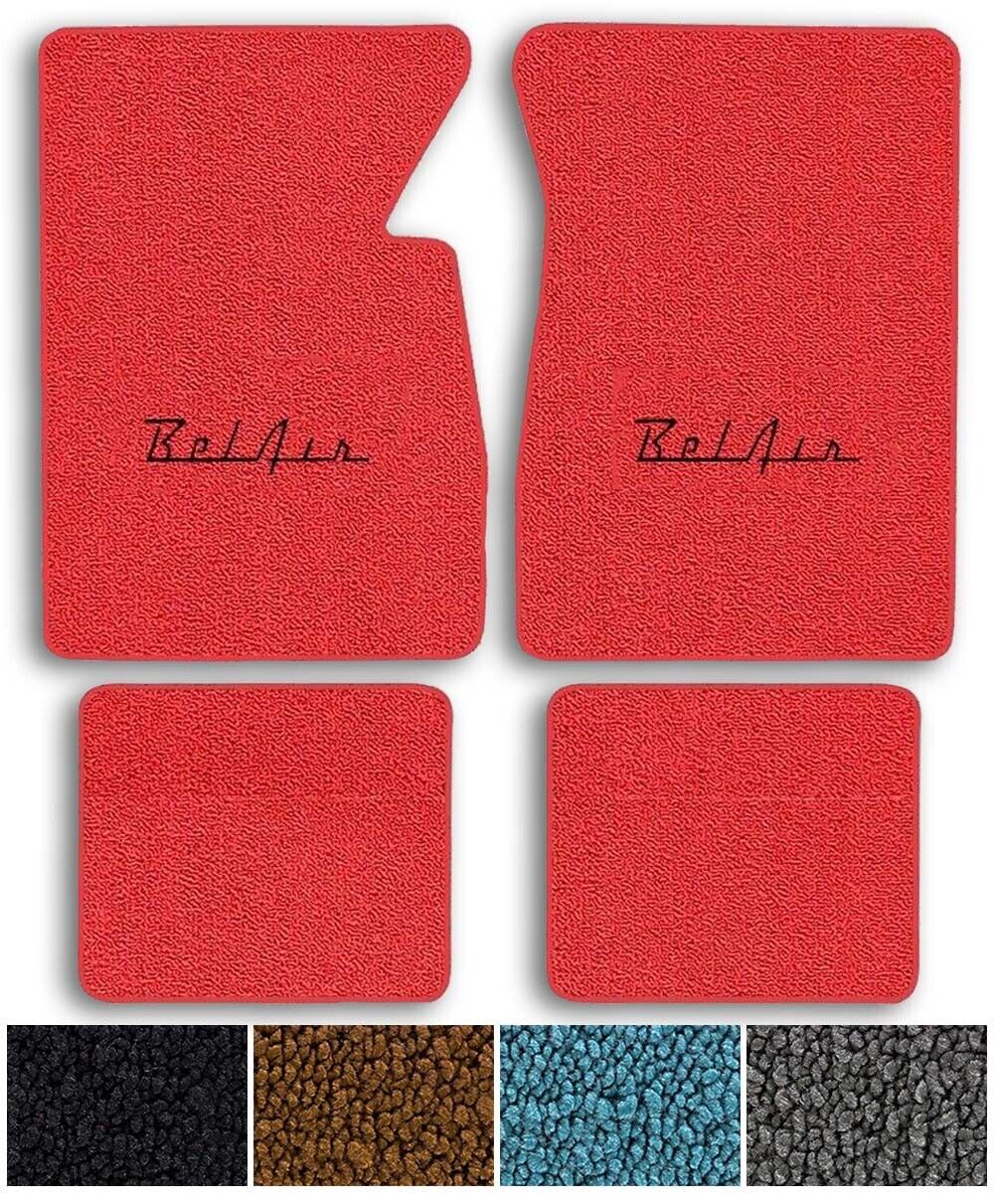 Bel Air Custom Logo Loop Carpet Floor Mats - Choose Mat Color And Logo
